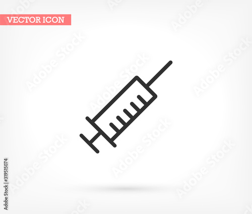 Syringe vector icon , lorem ipsum Flat design