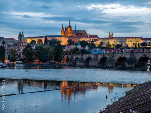 Prague river  Czech Republic  European medieval city tourism