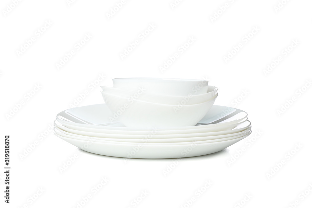 Tableware isolated on white background. Kitchen, serving Tableware isolated on white background. Kitchen, serving
