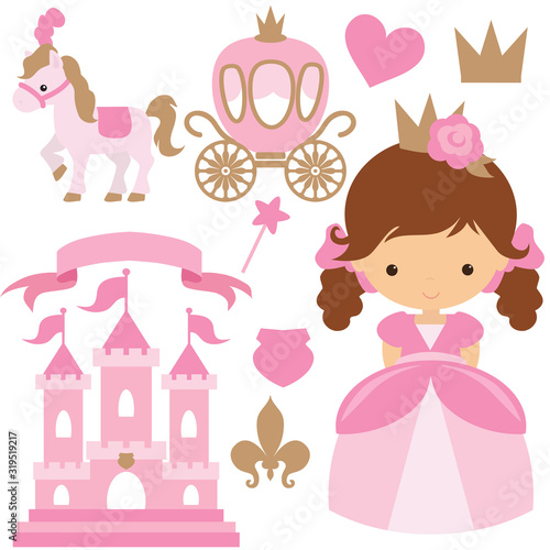 Pretty princess vector cartoon illustration photo