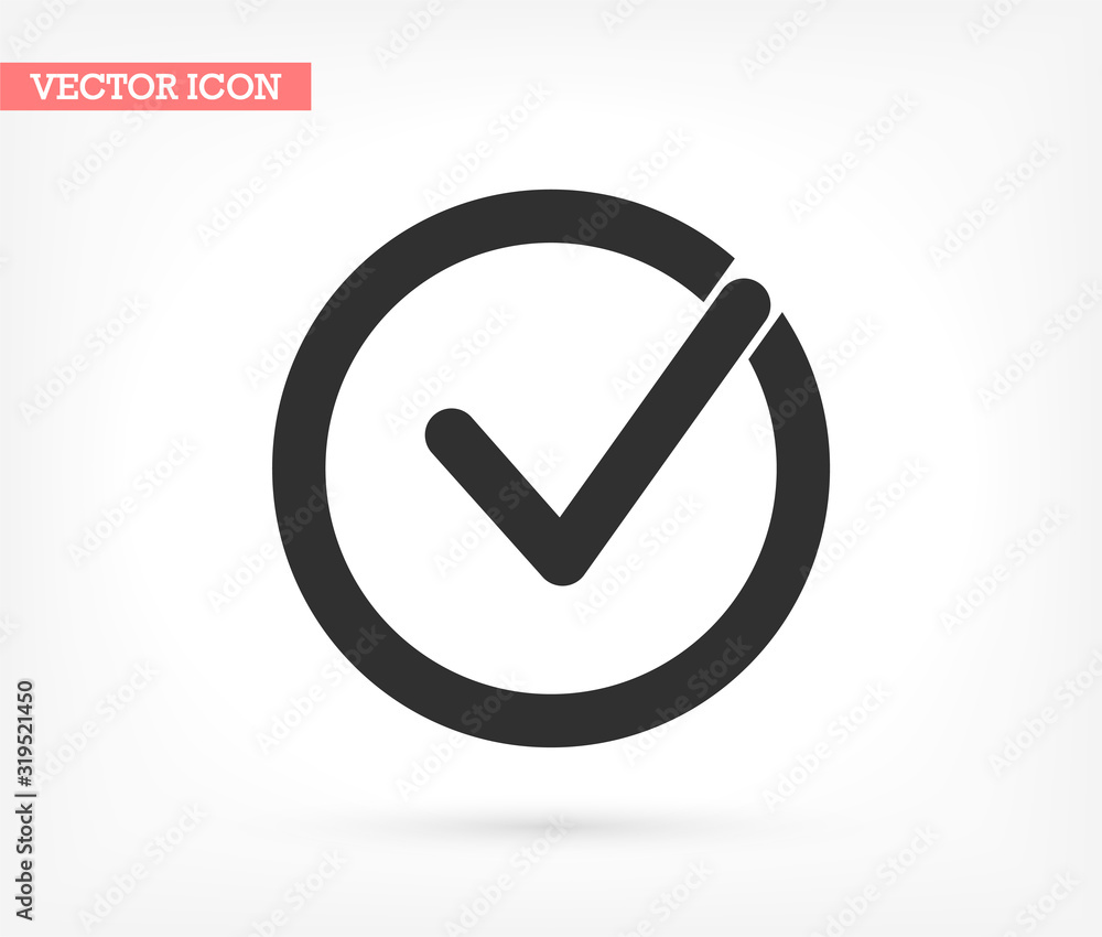 Check mark vector icon , lorem ipsum Flat design Check mark vector icon , lorem ipsum Flat design