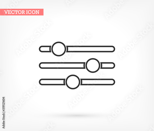 Settings music vector icon , lorem ipsum Flat design