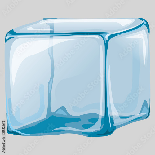 Ice Cube. Transparent ice and soft shades of ice convey freshness and cold.