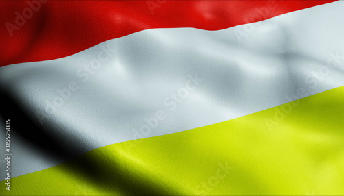 3D Waving Colombia City Flag of Pamplona Closeup View