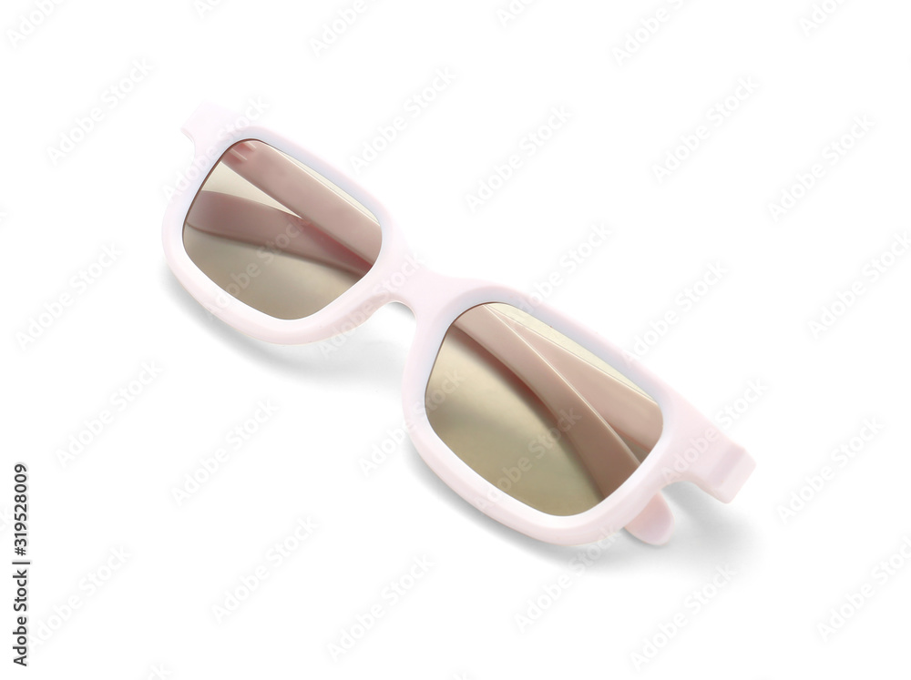 Fototapeta premium Stylish eyeglasses on white background