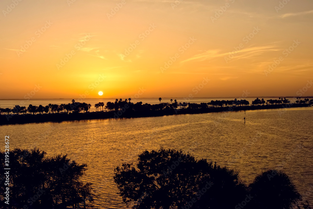 Sun Setting over Tampa Bay, Florida