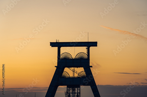 coal mine in sunset ewald germany