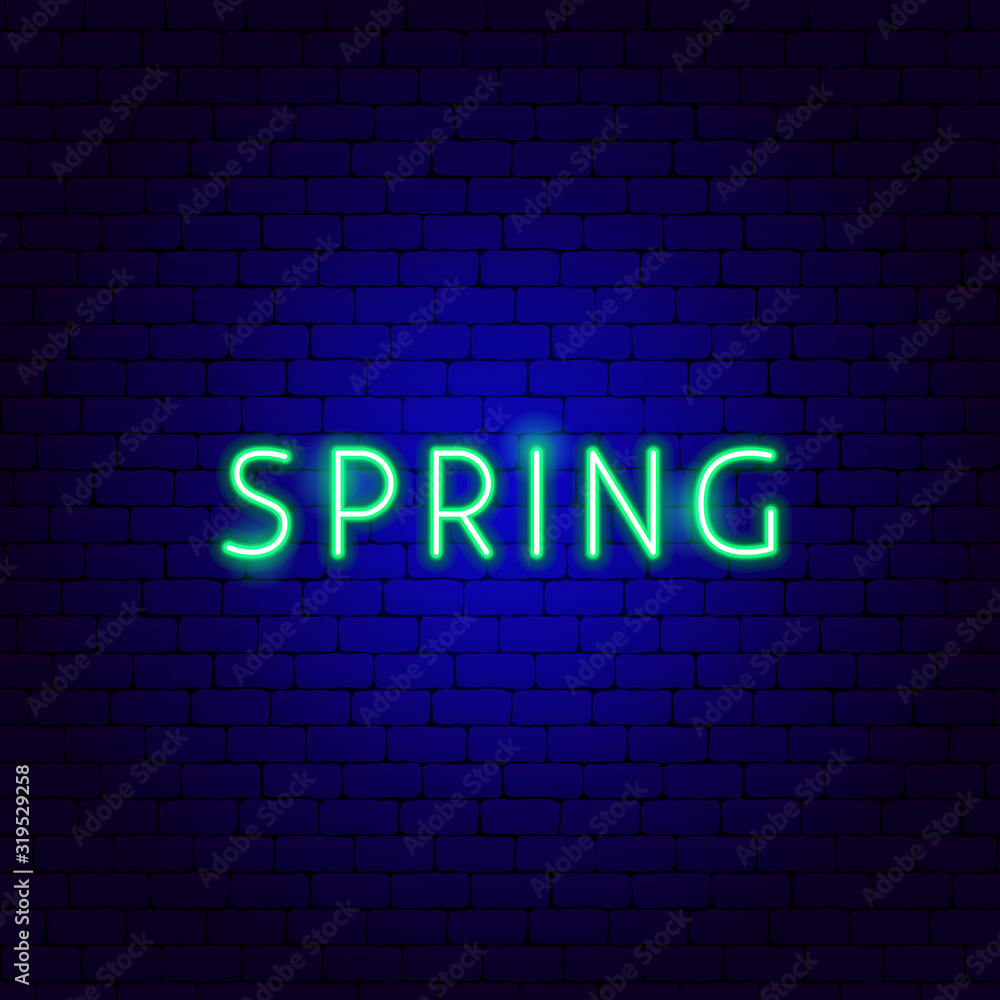 Spring Neon Text Spring Neon Text