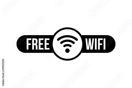 Free Wifi Zone Icon. Flat vector illustration EPS10