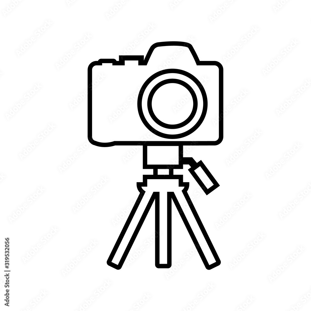 Camera line icon, logo isolated on white background Camera line icon, logo isolated on white background