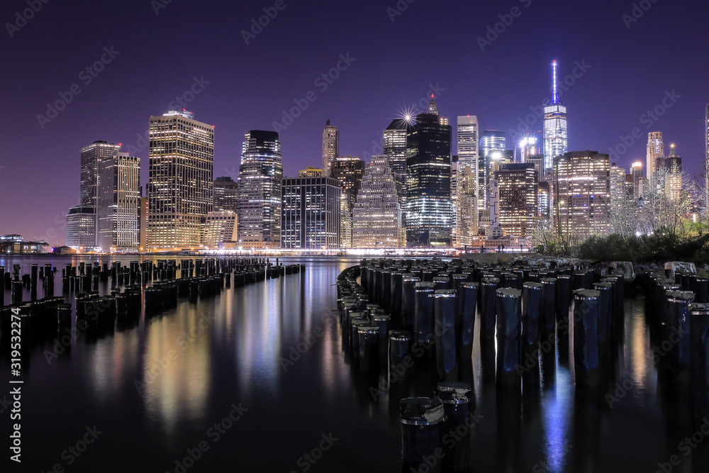 Fototapeta premium Kolorowy obraz miasta Manhattan