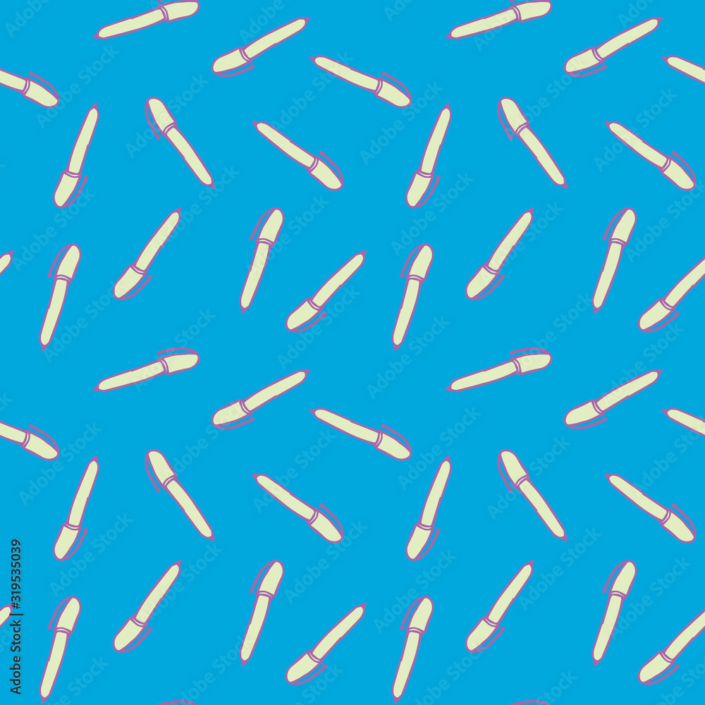 Seamless Pattern with Colorful Pens. Back to School Background Seamless Pattern with Colorful Pens. Back to School Background
