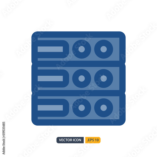archives icon in Blue Outline Color style isolated on white background. for your web site design, logo, app, UI. Vector graphics illustration and editable stroke. EPS 10.