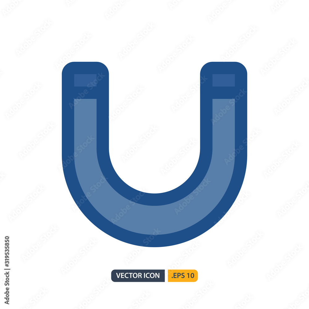 magnet icon in Blue Outline Color style isolated on white background. for your web site design, logo, app, UI. Vector graphics illustration and editable stroke. EPS 10.