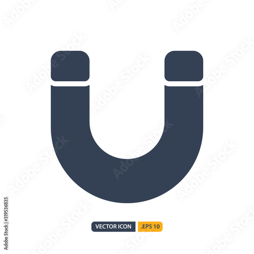 magnet icon in Glyph style isolated on white background. for your web site design, logo, app, UI. Vector graphics illustration and editable stroke. EPS 10.