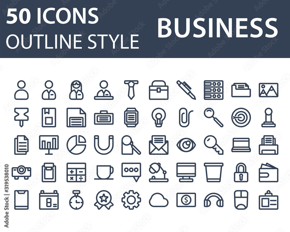 Business icon in Outline style isolated on white background. for your web site design, logo, app, UI. Vector graphics illustration and editable stroke. EPS 10.