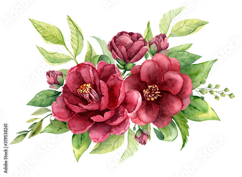 Photos Burgundy flower bouquet with buds