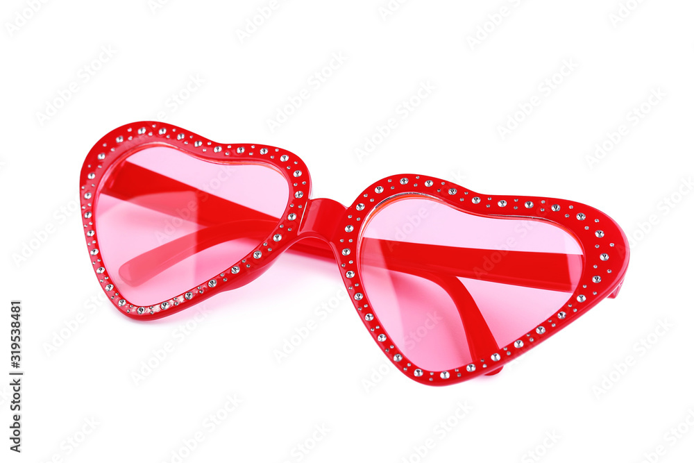 Heart shaped sunglasses isolated on white background Heart shaped sunglasses isolated on white background