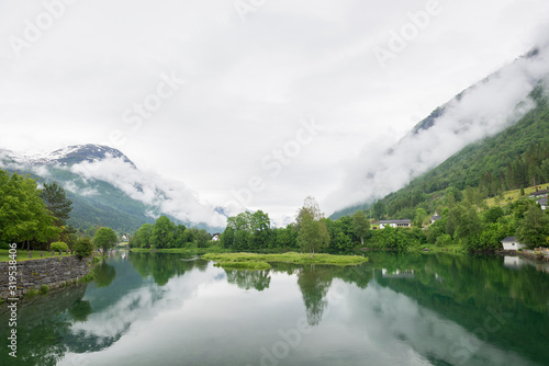 View of the lake that bathes Stryn Norway