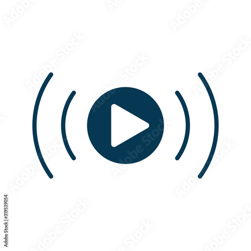 Video streaming icon vector isolated on white background