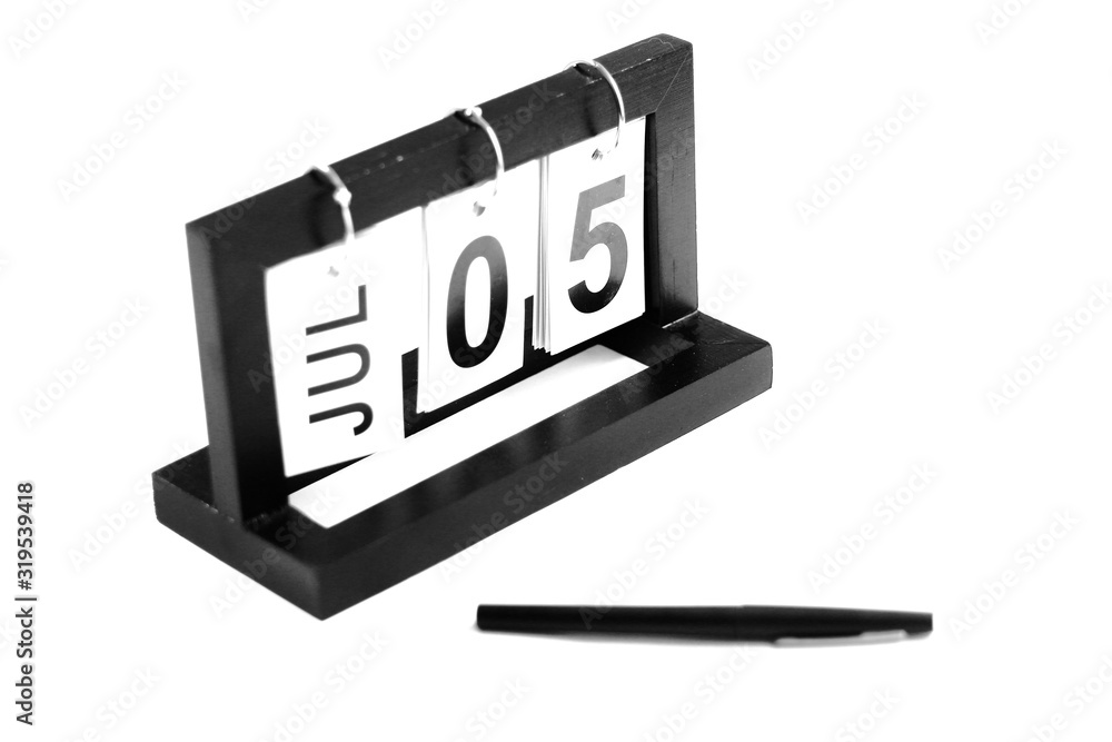 July 5th calendar icon. Day 5 of month. Office background. July 5th calendar icon. Day 5 of month. Office background.