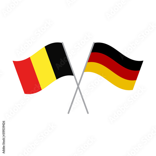 Belgian and German flags vector isolated on white