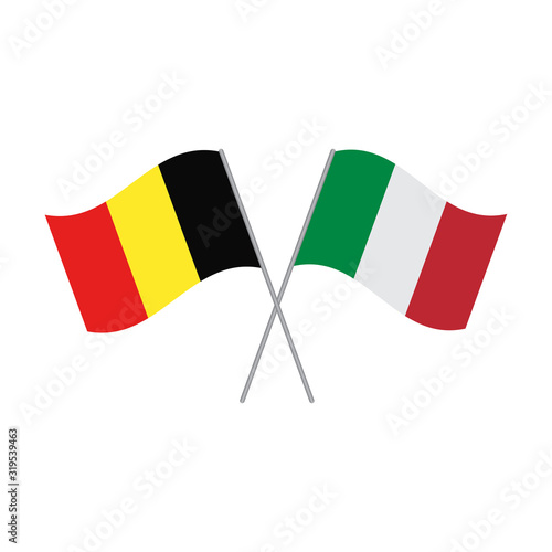 Belgium and Italy flags vector isolated on white