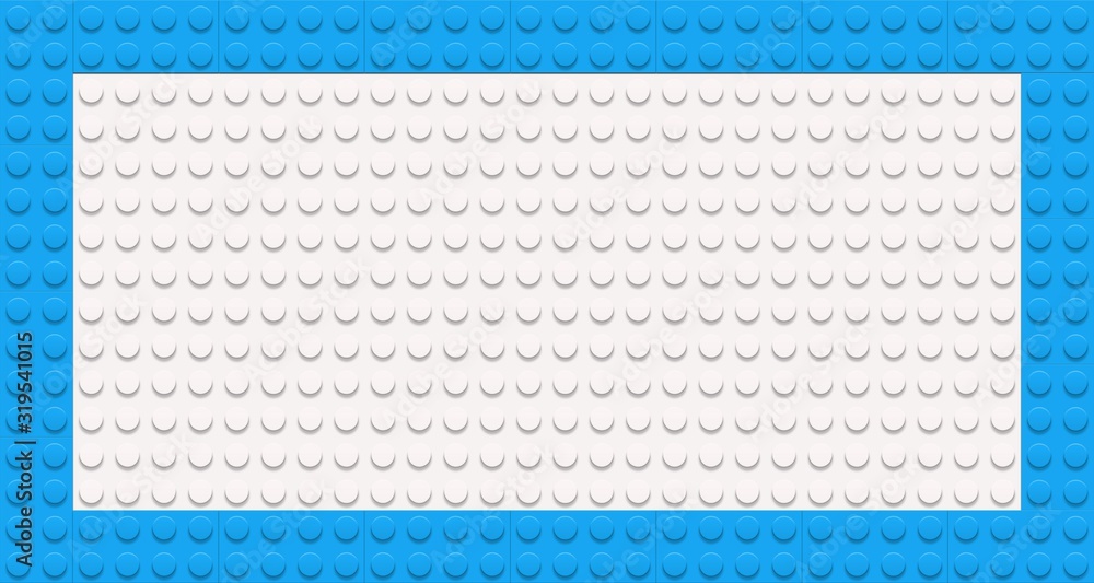 Naklejka premium Vector frame from kids construction/building blocks/bricks. For kids party, birthday. Background with toys. Suitable for greetings card, holidays. 