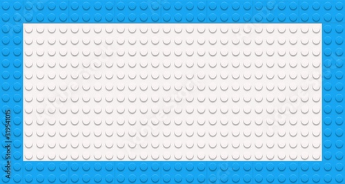 Vector frame from kids construction/building blocks/bricks. For kids party, birthday. Background with toys. Suitable for greetings card, holidays. 