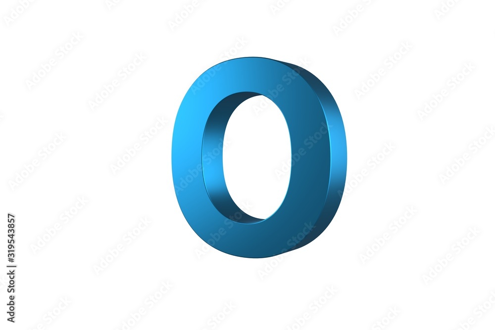 3D Blue Letter O Isolated White Background 3D Blue Letter O Isolated White Background