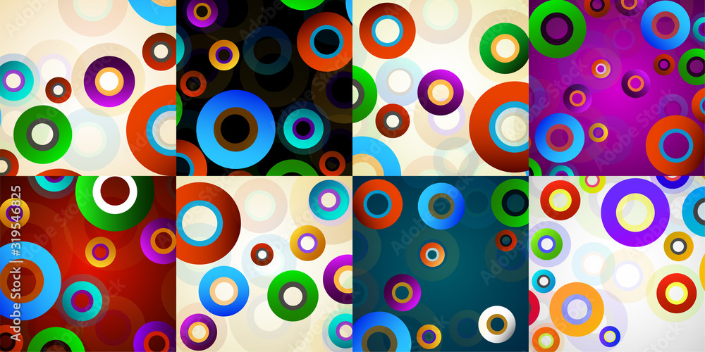 Fototapeta premium Set of abstract colorful background with circles. Vector illustration