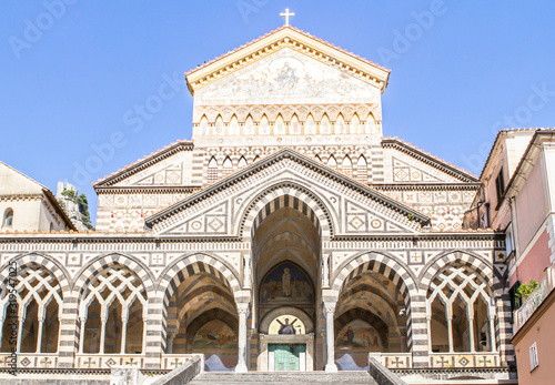 Amalfi Cathedral in summer day, Amalfi Coast, Italy