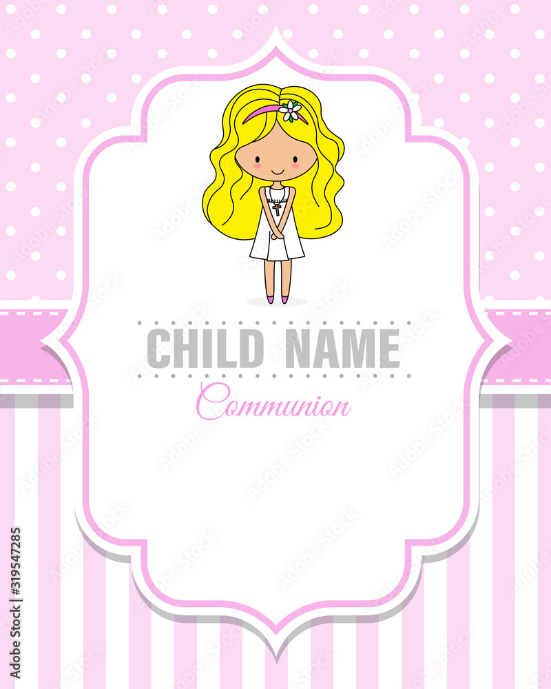 First communion invitation card. Space for text First communion invitation card. Space for text
