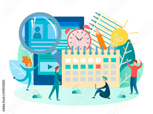 Interviewing and hiring online concept vector illustration.