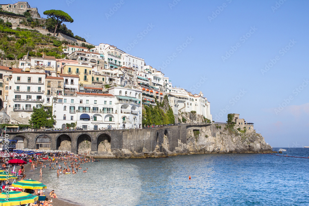 Spiaggia di Atrani - famous beach in Amalfi, Italy