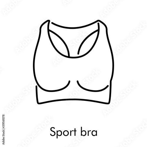 Símbolo sports bra. Icono lineal en color negro