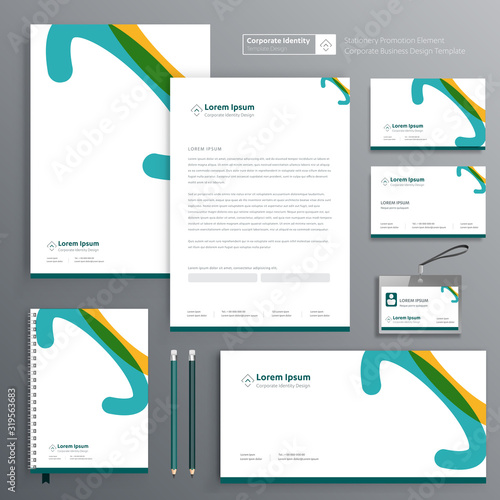 Corporate Business Identity template design stationery Vector abstract  background with memo Gift Items Color promotional souvenirs elements