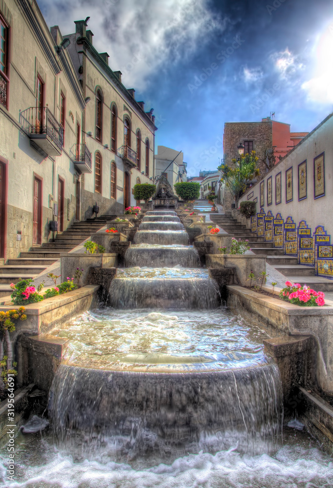 Famous Fountain in Firgas, Gran Canaria, Spain