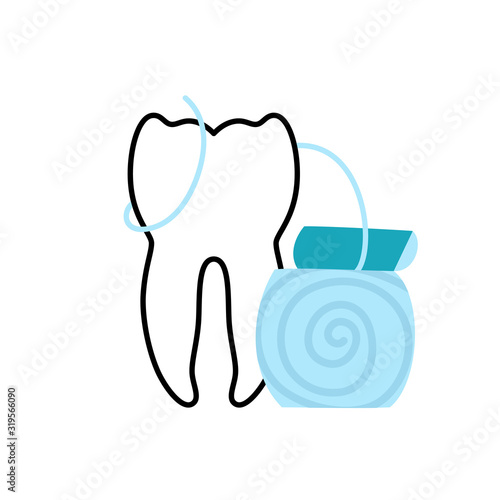 Vector isolated illustration of tooth 