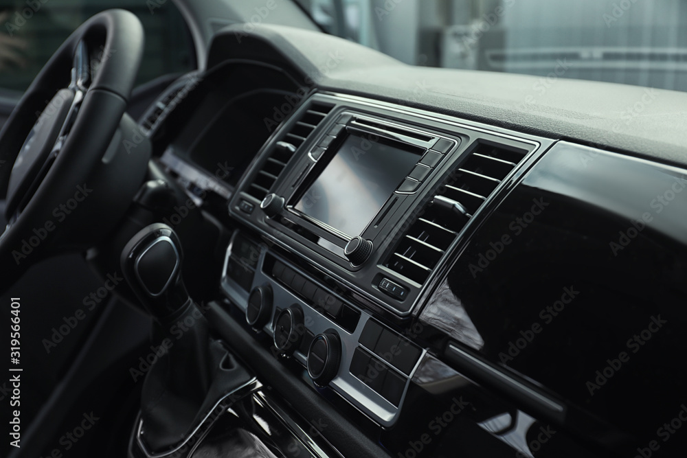 Clean interior of modern automobile. Car wash service Clean interior of modern automobile. Car wash service