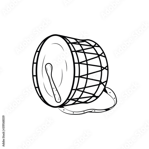 Turkish regional drum vector drawing