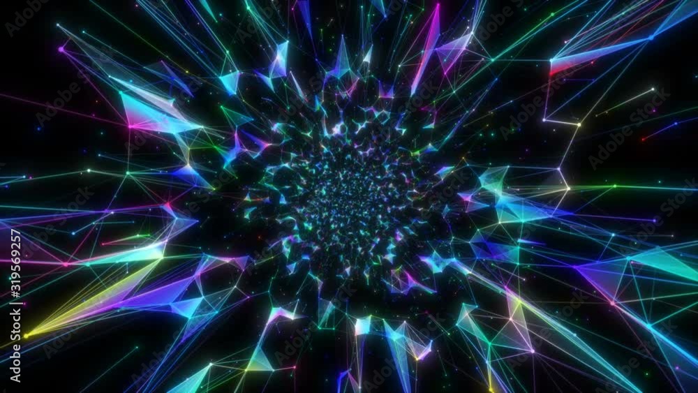 Neon field. Geometric patterns. Seamless loop. Neon field. Geometric patterns. Seamless loop.
