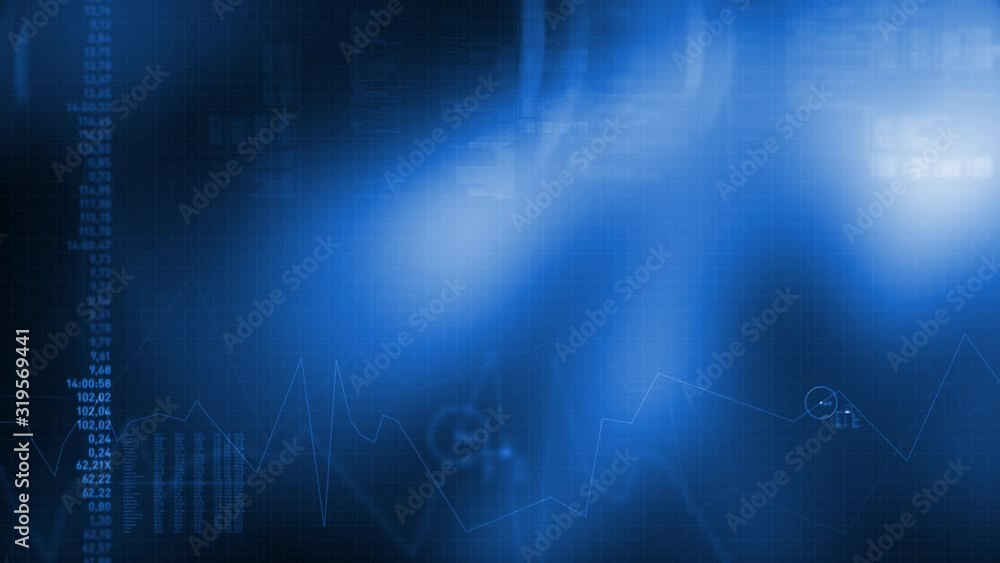 Analysis and Stock Market Background Loop Blue 01 Analysis and Stock Market Background Loop Blue 01