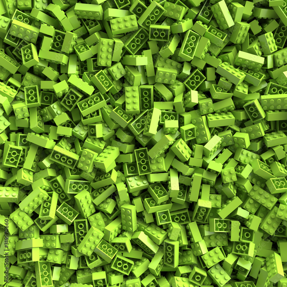 Green toy bricks background Green toy bricks background