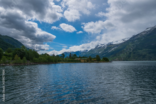 Norway fiord Ullensvang village - part of Hardanger Fjord called Sorfjord. Morning view. July 2019 © Сергій Вовк