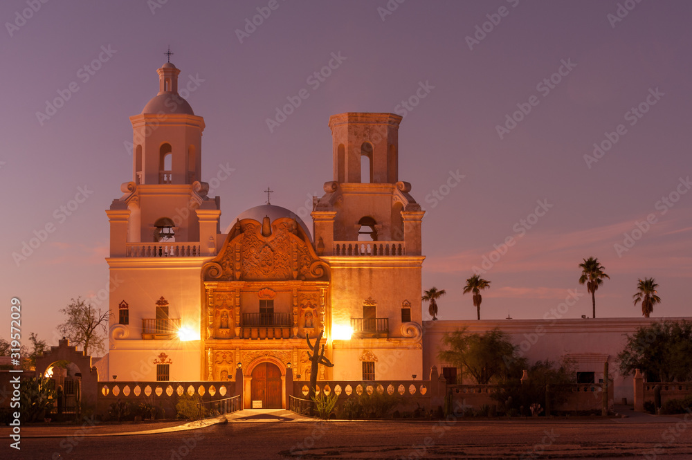Mission San Xavier del Bac (famous White Dove of the Desert) in Tohono