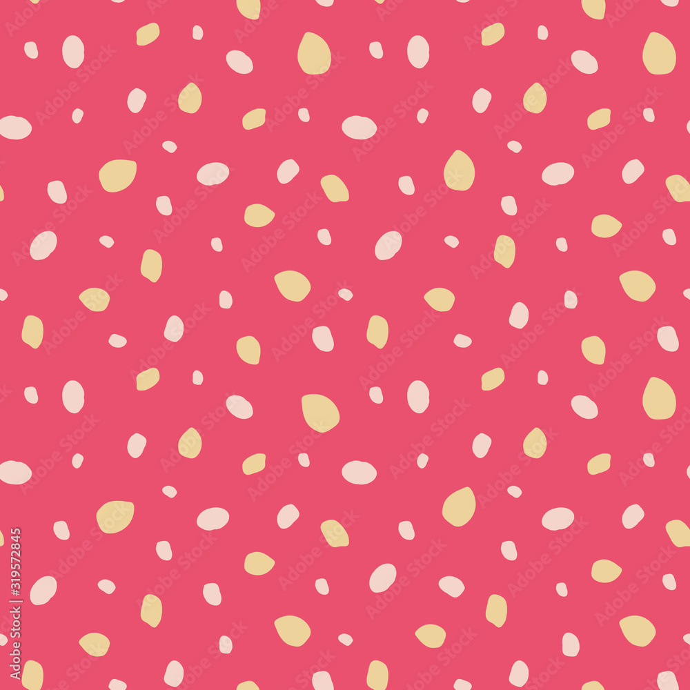 A scattered confetti petals seamless vector pattern in bright pink. Simple surface print design. A scattered confetti petals seamless vector pattern in bright pink. Simple surface print design.