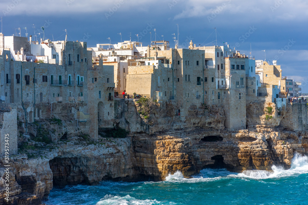 Italy, Polignano a Mare, panorama of the coast Italy, Polignano a Mare, panorama of the coast