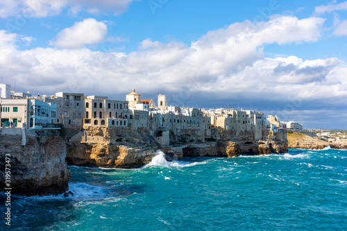 Italy, Polignano a Mare, panorama of the coast