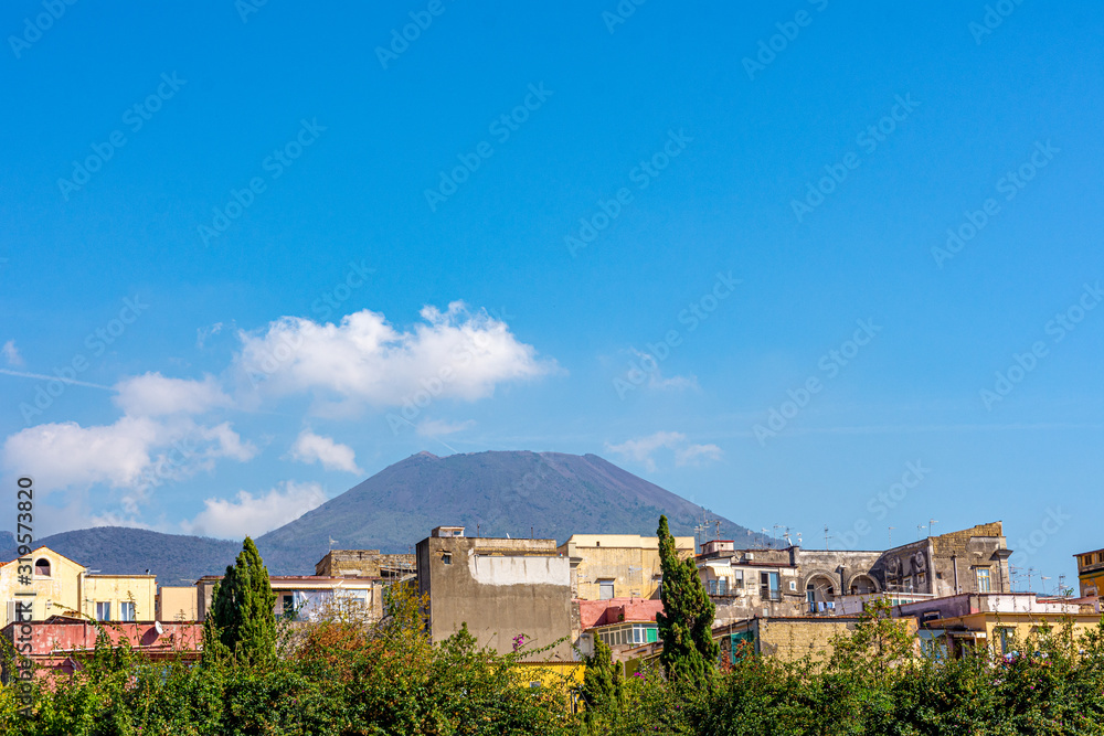 Naples, Herculaneum, view of Vesuvius